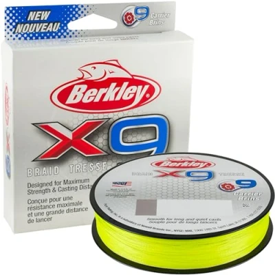 Immagine di Berkley X9, Lenze da Pesca Intrecciate Unisex Adulto, Verde Fiamma, 9kg,164yd,150m