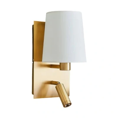 Immagine di Lindby applique &#039;Aiden&#039; colore Bianco, in Tessuto ad es. Soggiorno &amp; Sala da pranzo (1 luce, tessuto,