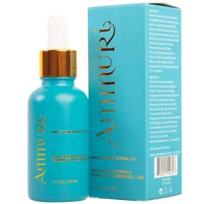 Immagine di Siero Ammuri con 5% di retinolo (massimo) ad alta resistenza per il viso Formula antietà donna e uomo Ideale la cura della pelle, occhiaie 30 ml