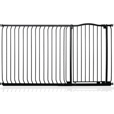 Immagine di Safetots Cancelletto di Sicurezza Extra Alto con Cima Curva, 171cm 180cm, Nero Opaco, 100cm in Altezza, Montaggio a Pressione per Scale,Barriera