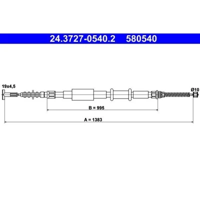 Immagine di ATE 24.3727 0540.2 Cavo Freno 1383 ALFA ROMEO: 146