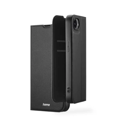 Immagine di Hama custodia per iPhone 16e (custodia cellulare da appoggiare, con scomparto carte di credito, protezione extra dello schermo e della fotocamera, magnete, a libro morbida,