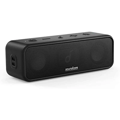 Immagine di Soundcore 3 Cassa Bluetooth Portatile con suono stereo, IPX7, 24h, PartyCast, BassUp, EQ personalizzata per la casa, l&#039;esterno e spiaggia