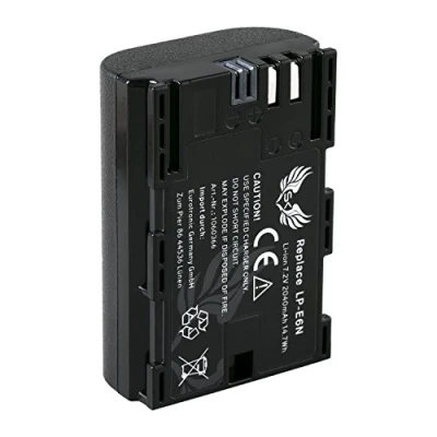 Immagine di SK Batteria di ricambio per Canon LP E6N, 2040 mAh, E6NH E6 EOS R Ra R5 R6 R7 5D Mark II III IV 5DS 7D 60D 70D 80D 90D XC10 XC15