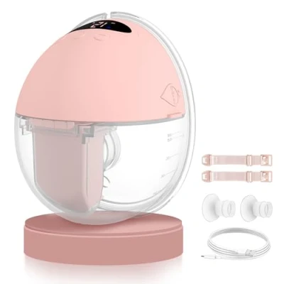 Immagine di MUTOUHE tiralatte elettrico, portatile, senza mani, 4 modalità e 12 livelli, basso livello di rumore, elettrico a mani libere con flangia da 19/21/24 mm