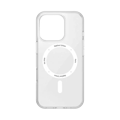 Immagine di Native Union (Re Clear Case Custodia trasparente anti ingiallimento Compatibile con MagSafe, magneti integrati Materiali riciclati Protezione antincendio di grado militare per iPhone 16P
