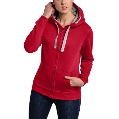 Immagine di HRM Giacca F Felpa con Cappuccio, Colore: Rosso, S Donna