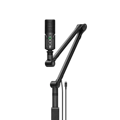 Immagine di Sennheiser Profile Streaming Set con microfono USB, Boom Arm e tasca Design Plug &amp; Play, ideale per podcasting streaming, capsula condensatore cardioide, cavo USB C 3m Nero (700100)