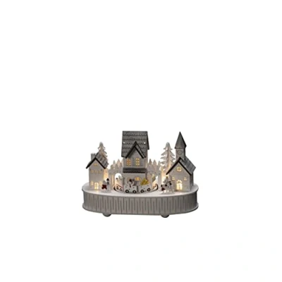 Immagine di Konstsmide 3269 210 Sagoma a LED Casa, Chiesa Bianco caldo (monocolore) con musica, Temporizzate