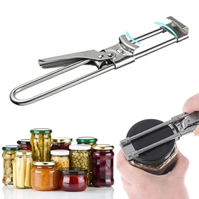 Immagine di Apriscatole a Mano Apribottiglie, Apribottiglie regolabile in acciaio inossidabile, Pinza Apri Bottiglia e Barattolo, Aiuto per Aprire Coperchi