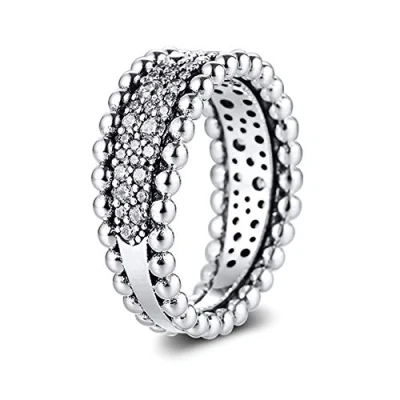 Immagine di PANDOCCI 2020 Regalo di San Valentino Anello con Fascia pavé Perline per Donna Argento 925 Fai da Te Adatto bracciali Pandora Originali Gioielli Moda ciondoli (52#)