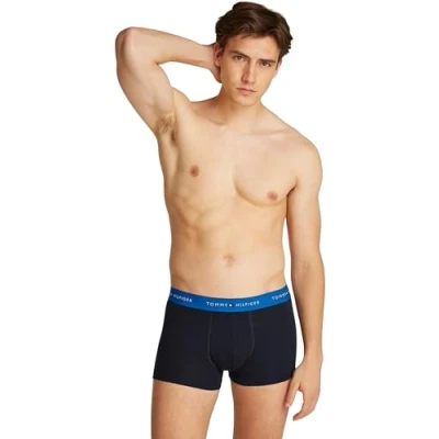 Immagine di Tommy Hilfiger Trunk 7 PACK Culotte, Uomo, Taglia: Small, White/vib indigo/dark mag/des sky