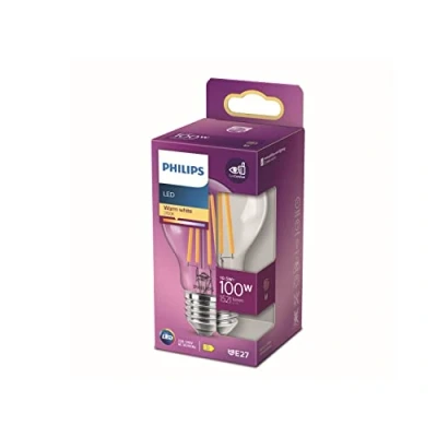 Immagine di Philips Lighting 76327500 LED (monocolore) ERP D (A G) E27 Forma di bulbo 10.5 W = 100 Bianco caldo (Ø x L) 6 cm 10.4 1 pz.