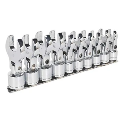 Immagine di Sealey S01043 Set di chiavi metriche a forchetta con testa flessibile, 3/8&quot;
