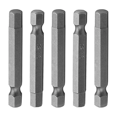 Immagine di Utoolmart 1/4 di pollice Hex Shank Magnetico H6 Cacciavite Bit 50mm Lunghezza S2 Acciaio Esagonale Chiave a brugola Punta da trapano Sabbia Blasting Power Tool per officina produzione 5pcs
