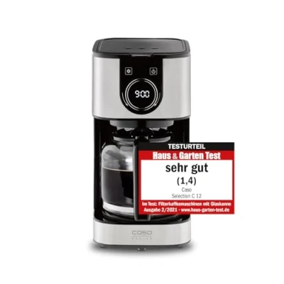 Immagine di Caso Macchina da caffè Selection C 12 con cassa in acciaio inox per fino a tazze di caffè, serbatoio dell&#039;acqua ca. 1,5 litri indicatore dell&#039;acqua, temperatura 92 96 C, orologio LED