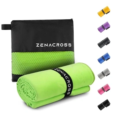 Immagine di Zenacross Asciugamano Palestra 50x30cm Microfibra a Rapida Asciugatura e Versatile Telo Taglie S Verde