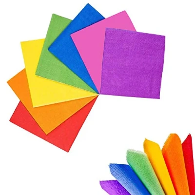 Immagine di Tovaglioli di Carta, 140 Pezzi Colorati, Carta da Pranzo, Cocktail, per Decorazioni Feste, Feste Compleanno, Matrimoni (7 colori)