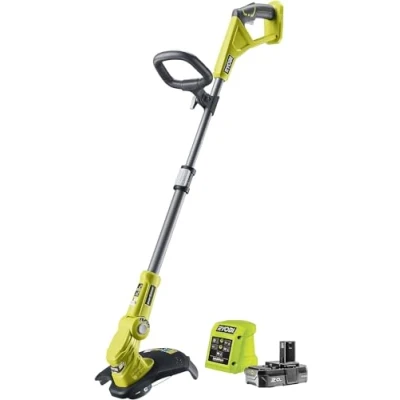 Immagine di Ryobi RLT183220S Tagliabordi a batteria 18V ONE+, 3 Posizioni di Taglio, Larghezza Taglio 25 30 cm, per Prati fino 450 m, Funzione EasyEdge, GripZone, 1 da 2 Ah e Caricatore