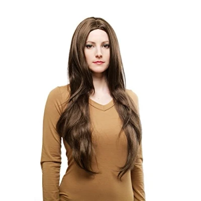Immagine di Parrucca Colore Castano Scuro, Liscia con Riga in mezzo, 3217 8, Lunghezza: 80 cm