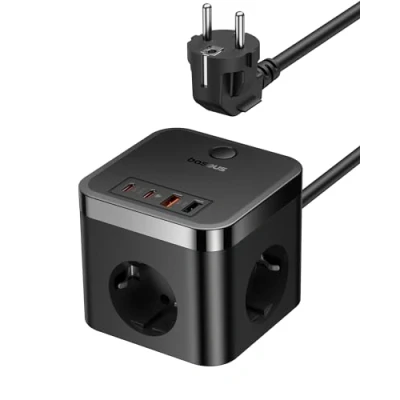Immagine di Baseus GaN5 Ciabatta elettrica a cubo USB C 30 W con interruttore, caricatore portatile PDD per MacBook, iPad, iPhone 15/14/13/12, Galaxy, gioco, casa, ufficio