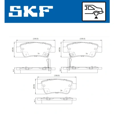 Immagine di SKF VKBP 90623 A Kit pastiglie freno con segnalatore acustico usura