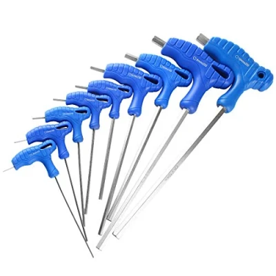 Immagine di Larcele Chiave a Esagonali Metriche con Impugnatura T 9 pezzo/Un Set NLJBS 07,Blu