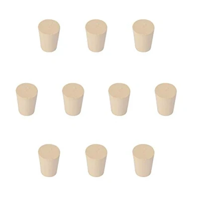 Immagine di stonylab Tappi in Gomma Solida, 10 Pezzi 2# 15mm x 20mm 26mm Sigillo da Laboratorio Affusolati Bianco, Adatto a Tutti i Matraccio stonylab/Labasics Erlenmeyer