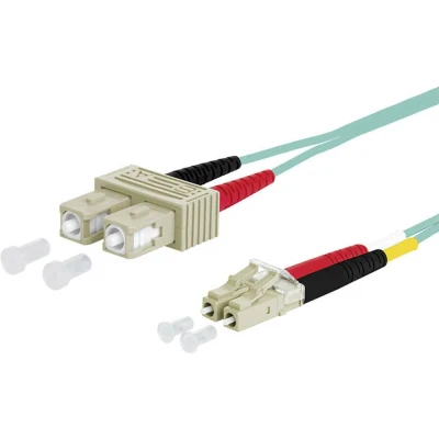 Immagine di Cavo Metz Connect 151J1EOJO10E Fibra ottica [2x Spina SC 2x LC] 50/125 µ Multimode OM3 1.00 m