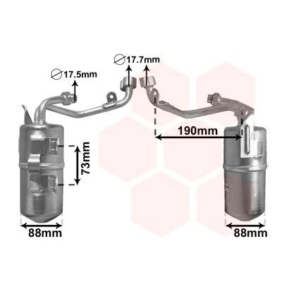 Immagine di VAN WEZEL 1800D387 Essiccatore Climatizzatore con pressostato FORD: Focus C Max, 2 Kombi, Max