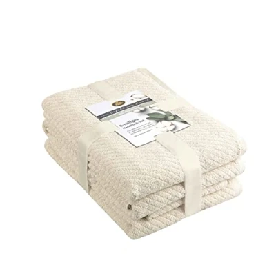 Immagine di Gözze Set di Asciugamani in Spugna, 2 per le Mani (50 x 100 cm), da Bagno (70 140 cm) e gli Ospiti (30 50 100% Cotone Crema