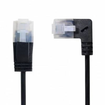 Immagine di cablecc Cavo patch di rete Ethernet 8P8C STP Cat6 LAN ad angolo sinistro, 90 gradi a dritto, 50 cm