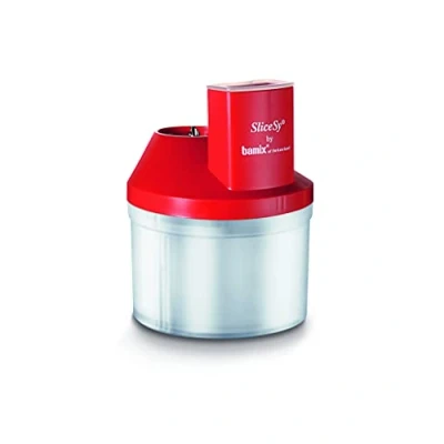 Immagine di bamix Accessorio SliceSy per tutti i frullatori a immersione da 180 watt, incl. 5 lame, Robot cucina multifunzione tagliare, macinare, tritare, Rosso