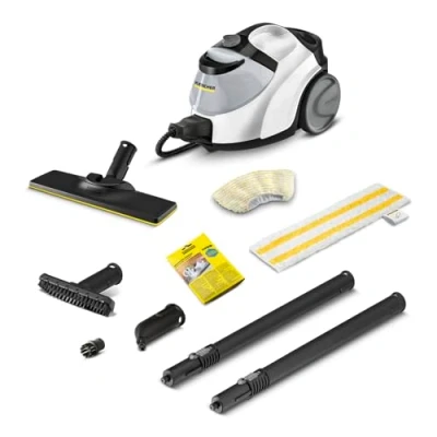 Immagine di Kärcher Pulitore a Vapore SC 5 EasyFix Iron Plug VERSIONE BIANCA, Presa ferro da stiro, Pronto in 3 min., Serbatoio estraibile 2l, Area 150m², Kit pavimenti + Bocchette manuali Filtro Anticalcare