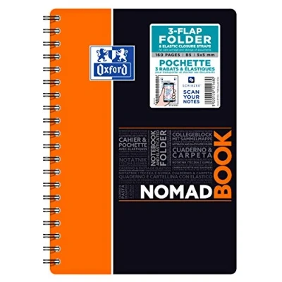 Immagine di Oxford Nomadbook 400100861 Quaderno a spirale 160 pagine quadretti piccoli 5 x in polipropilene colore casuale camicia studente 17,6 25 cm