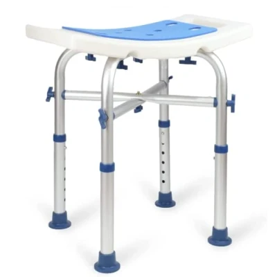 Immagine di LandTale Sgabello da doccia resistente, 226,8 kg, montaggio senza attrezzi, antiscivolo, robusta sedia bagno regolabile in altezza, vasca stretta per anziani, disabili e
