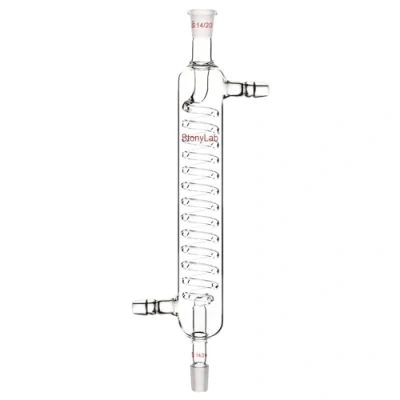 Immagine di stonylab Condensatore Graham in Vetro Borosilicato con Giunto 14/20, Lunghezza del Guscio 200 mm, per Laboratorio