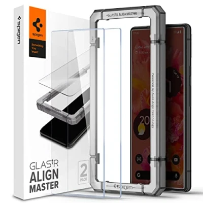 Immagine di Spigen AlignMaster Vetro Temperato compatibile con Google Pixel 6, 2 Pezzi, Installazione Semplice Cornice di Allineamento, Cristallino, Alta Reattività, Durezza 9H Pellicola prottetiva