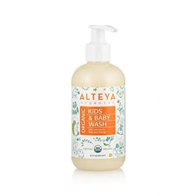 Immagine di Alteya Organic detergente da lavare bambini 250 ml USDA certificato organico 100% biodegradabile sapone e shampoo bio vegano per pelle sensibile (neonati, piccoli bambini) corpo capelli