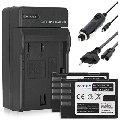 Immagine di 2x Batterie + Caricabatteria DMW BLF19 per Panasonic Lumix DC GH5(s) G9 DMC GH3, GH4(R/U/H/A) Sigma BP 61 sd Quattro (H)