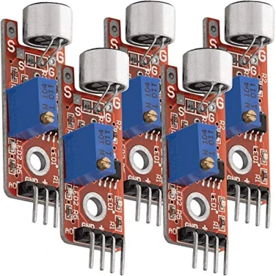 Immagine di AZDelivery 5 x KY 037 Microfono ad Alta Sensibilità compatibile con Arduino incluso un E Book!