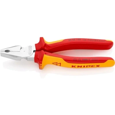 Immagine di Knipex Pinza Universale Tipo Forte Cromata, Isolati con Manici Rivestiti in Materiale Bicomponente, Collaudati Vde 180 Mm 02 06