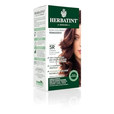 Immagine di Herbatint Cura colorante permanente per capelli 5R castano chiaro ramato, 150 ml, senza ammoniaca, 100% copertura bianchi, testata dermatologicamente pelli sensibili, con 8 estratti