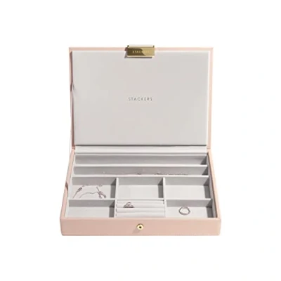 Immagine di Stackers Portagioie con Coperchio Dimensioni Medie Rosa Fard e Oro Champagne