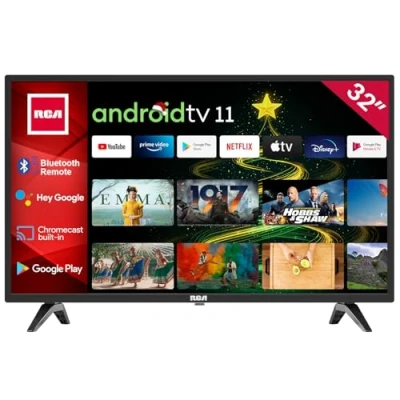 Immagine di RCA RS32H2 Smart TV 32 pollici (80 cm) 720p Android con Google Assistant, Netflix, Chromecast, Prime Video, YouTube, Play Store, Disney+, BT remote, Wifi, Triple Tuner (DVB C/T2/S2)