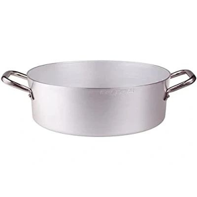 Immagine di Pentole Agnelli PCMX0418 Casseruola Alta in Alluminio con 2 Maniglie, Inox, 18 cm
