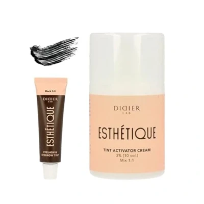 Immagine di DIDIER LAB Kit Tinta per Sopracciglia e Ciglia Nera con Attivatore 2in1 Resistente allo sfregamento all&#039;acqua Risultati fino a 6 settimane Set la Colore Permanente Nero