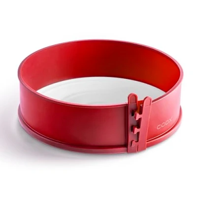 Immagine di coox Teglia apribile con fondo in porcellana, diametro 26 cm, rosso, cuocere e servire tagliare direttamente sulla piastra non è necessario spostare