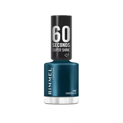 Immagine di Rimmel 60 Seconds Super Shine Smalto, 103 Emerald, Smalto asciugatura rapida, Colore vibrante, A lunga tenuta, 8 ml