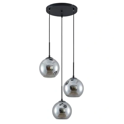 Immagine di lampada a sospensione &#039;Jurian&#039; dimmerabile (Moderno) colore Grigio, in Metallo ad es. Soggiorno &amp; Sala da pranzo (3 luci, E27) di Lindby sospensione, soffitto,
